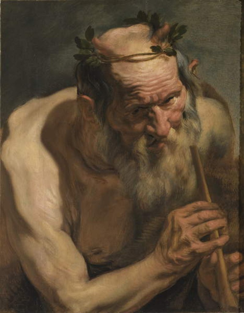 Detail of Old Satyr Holding a Flute, c.1620 by Jacob Jordaens