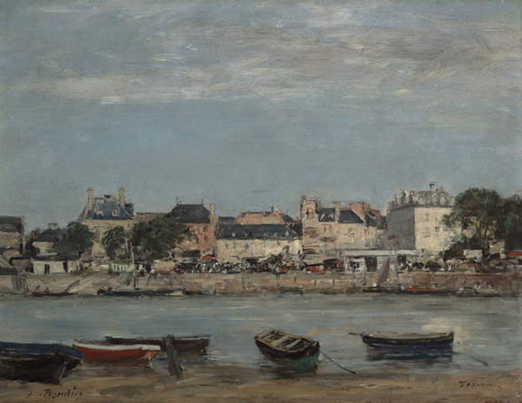 Detail of The Port of Trouville, c.1888-95 by Eugene Louis Boudin