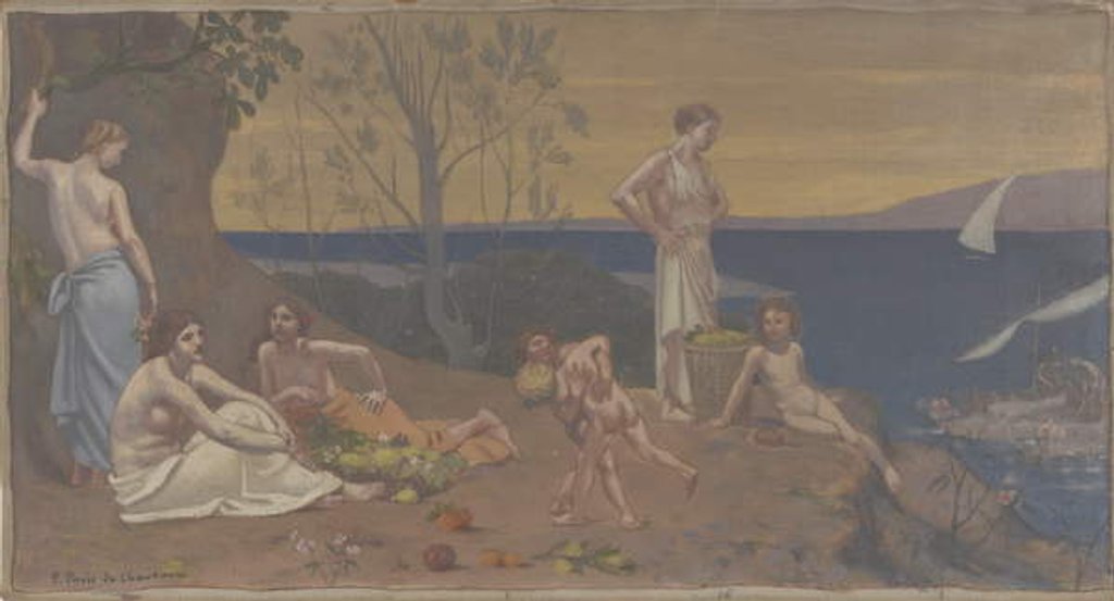 Detail of Doux Pays, 1882 by Pierre Puvis de Chavannes