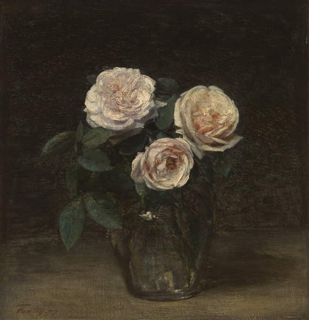 Detail of Still Life with Roses, 1877 by Ignace Henri Jean Fantin-Latour
