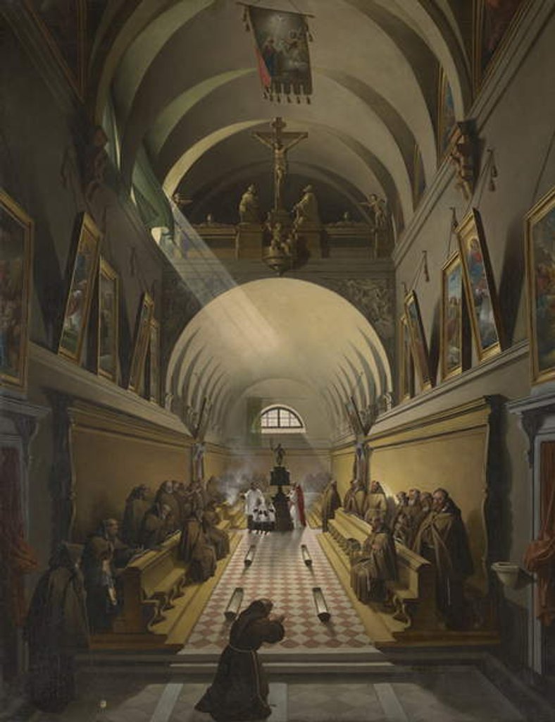 Detail of Interior of a Capuchin Convent, c.1820 by Francois-Marius Granet