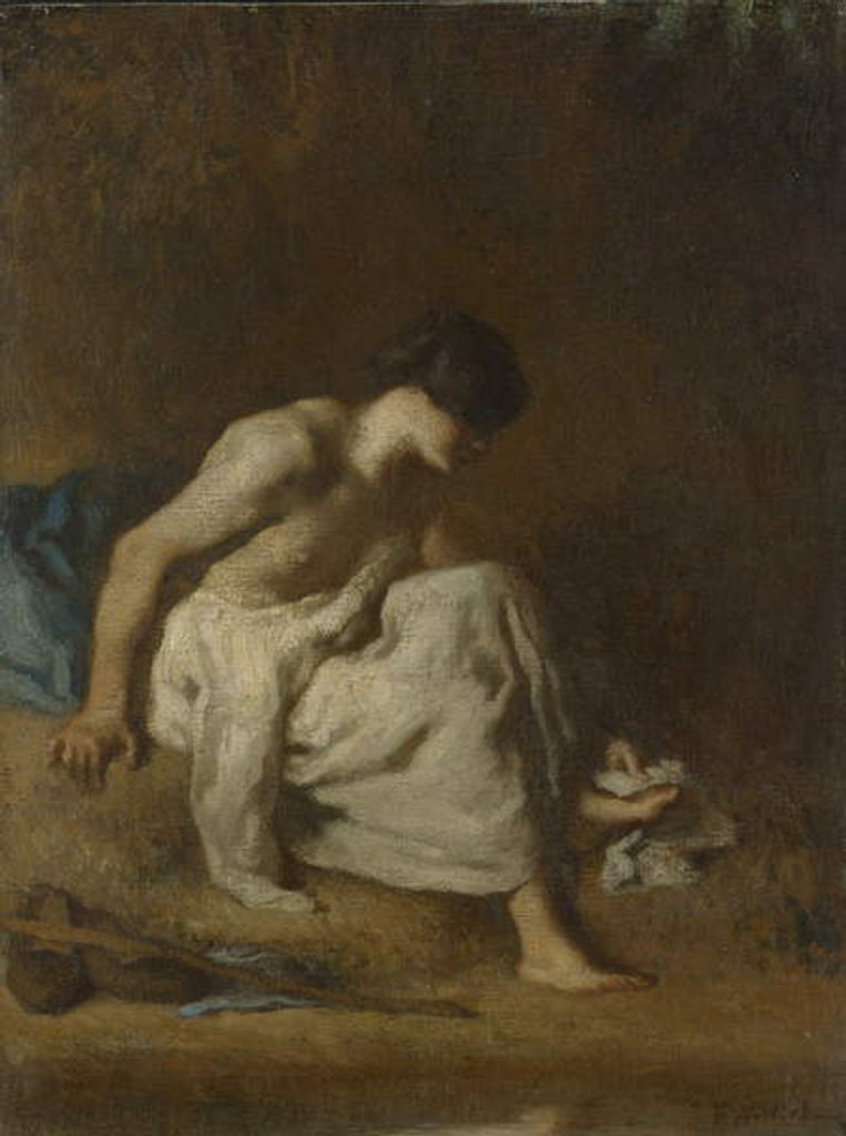 Detail of The Bather, 1846–48 by Jean-Francois Millet