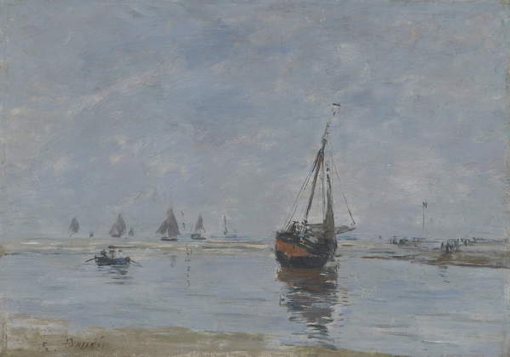 Detail of Trouville at Low Tide, c.1888-95 by Eugene Louis Boudin
