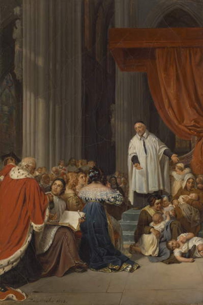Detail of Saint Vincent de Paul Preaching to the Court of Louis XIII on Behalf of the Abandoned Children, 1823 by Hippolyte Delaroche