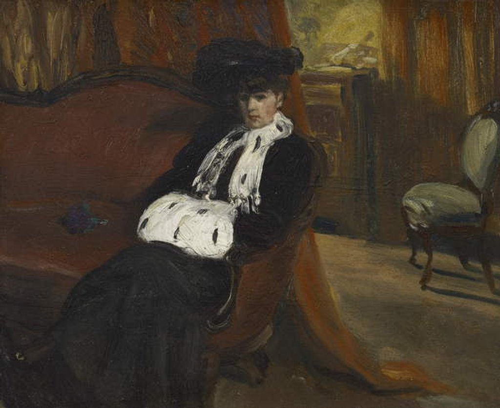 Detail of The Ermine Muff, c.1903 by William James Glackens