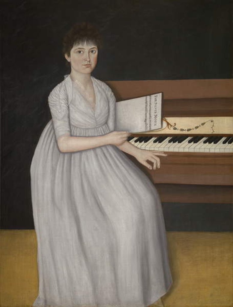 Detail of Portrait of Sarah Prince, c.1801 by John Brewster
