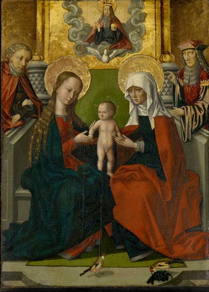 Detail of Saint Anne with the Virgin and Child, Joseph, Joachim, God the Father and the Holy Ghost by Hans (and workshop) Holbein the Elder