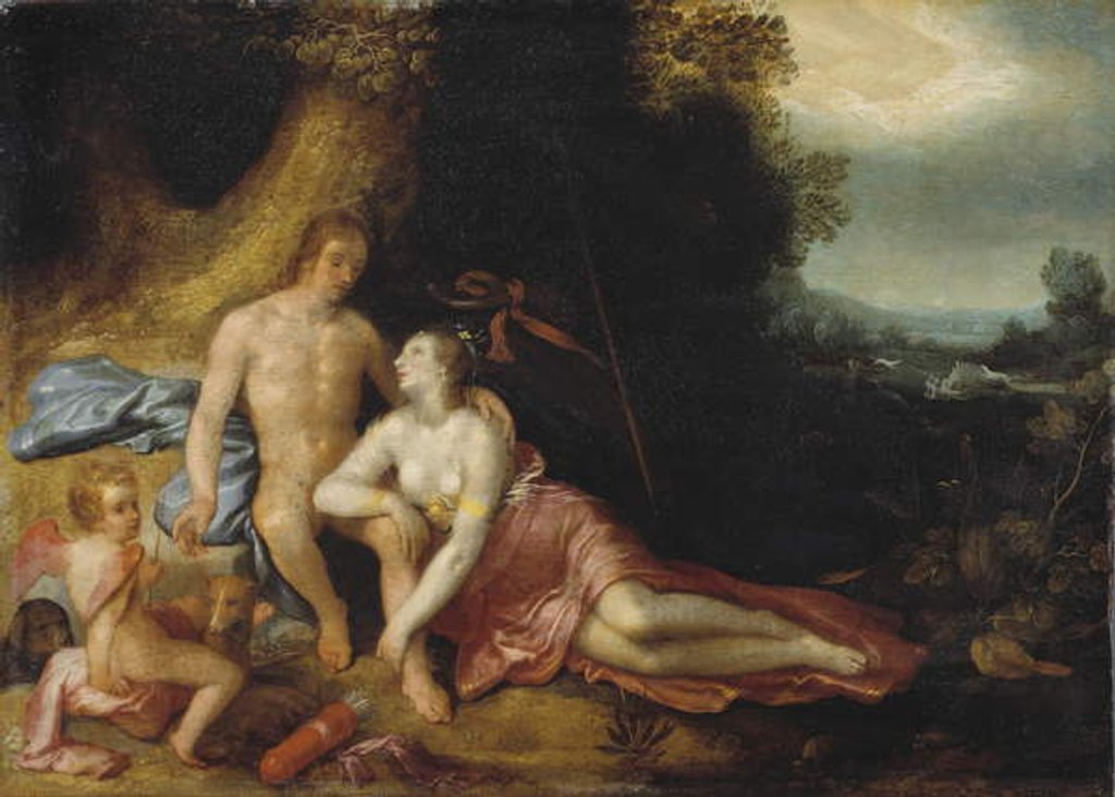 Detail of Venus and Adonis, 1603 by Cornelis Cornelisz. van Haarlem