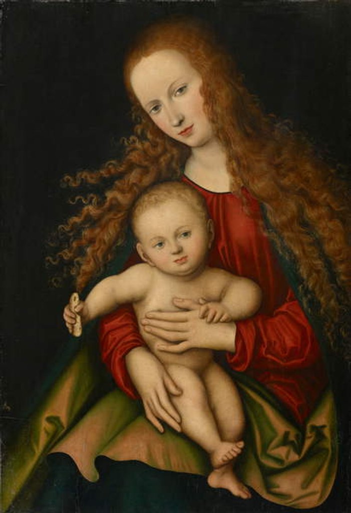 Detail of Virgin and Child, 1529 by Lucas the Elder Cranach
