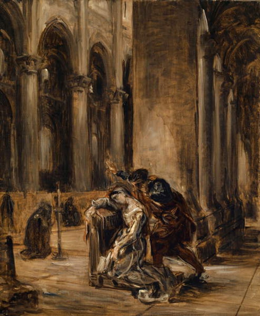 Detail of Gretchen in the Cathedral, c.1850 by Ferdinand Victor Eugene Delacroix
