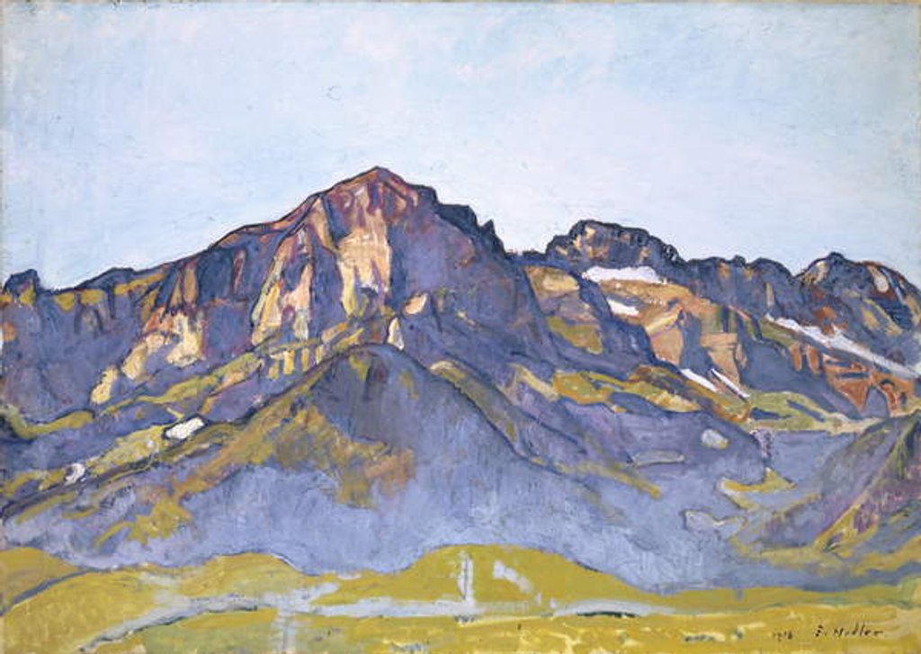 Detail of The Dents Blanches at Champéry in the Morning Sun, 1916 by Ferdinand Hodler