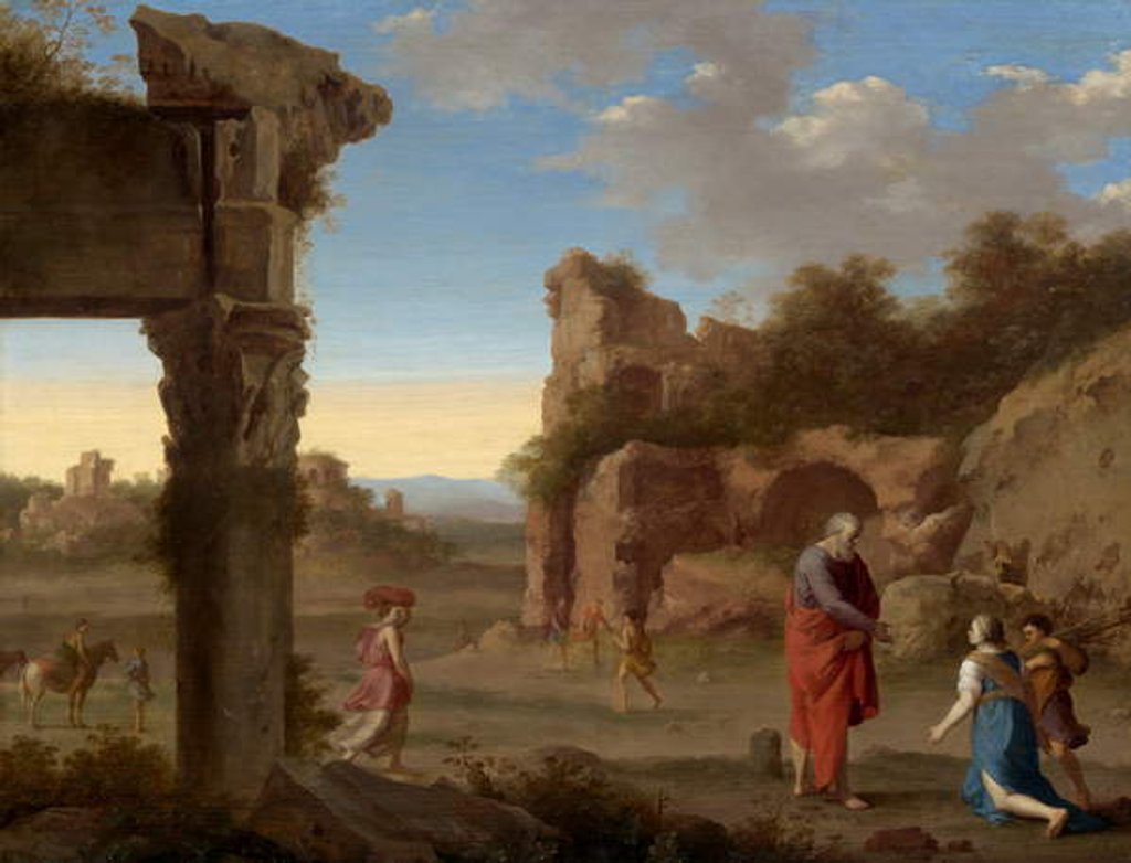 Detail of The Prophet Elijah and the Widow of Zarephath, c.1630 by Cornelis van Poelenburgh or Poelenburch