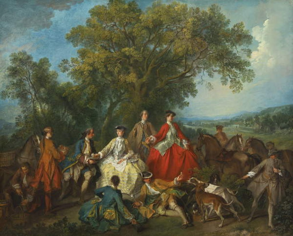 Detail of Picnic after the Hunt, c.1735-40 by Nicolas Lancret