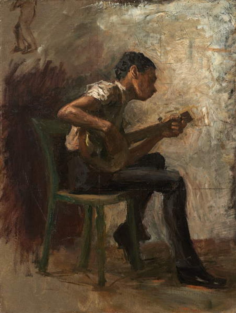 Detail of Study for 'Negro Boy Dancing': The Banjo Player, c.1877 by Thomas Cowperthwait Eakins