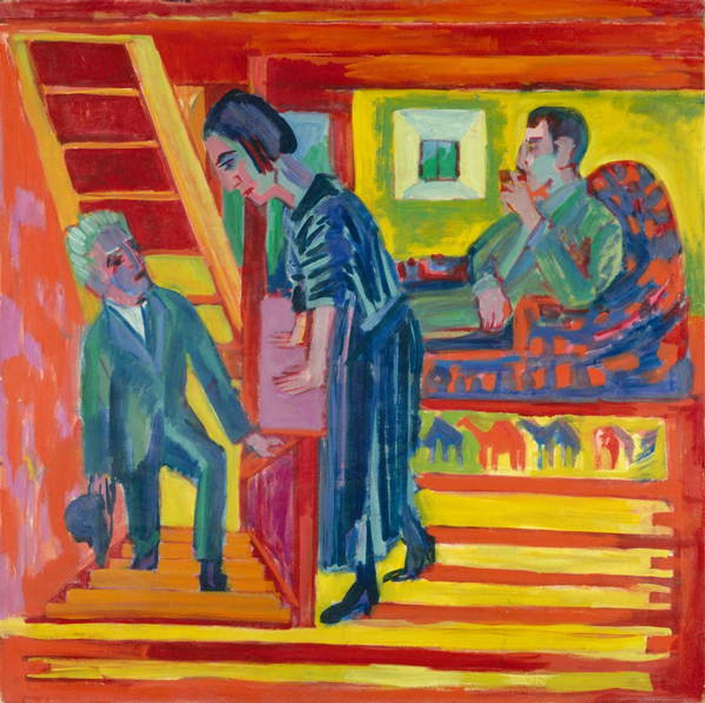 Detail of The Visit - Couple and Newcomer, 1922 by Ernst Ludwig Kirchner
