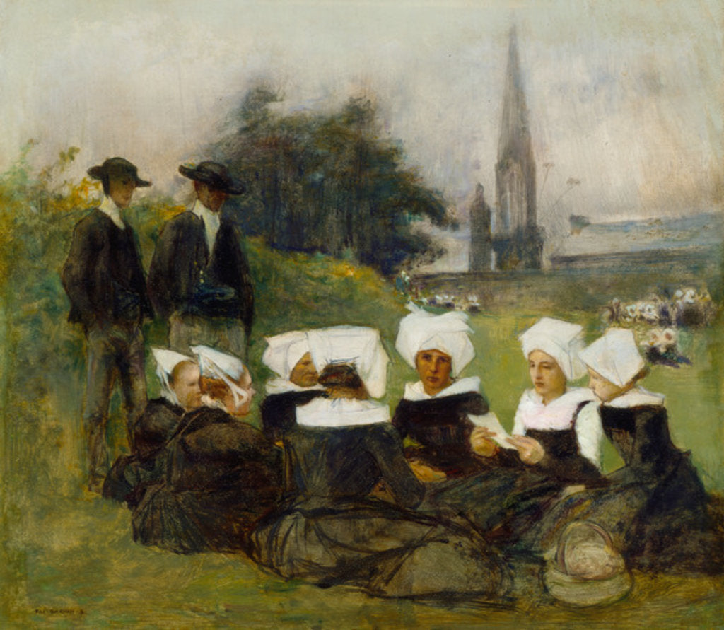 Detail of Study for Breton Women at a Pardon, c.1887 by Pascal Adolphe Jean Dagnan-Bouveret