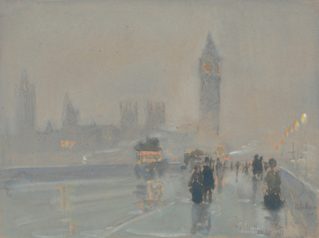 Detail of Big Ben, 1897 or 1907 by Childe Frederick Hassam