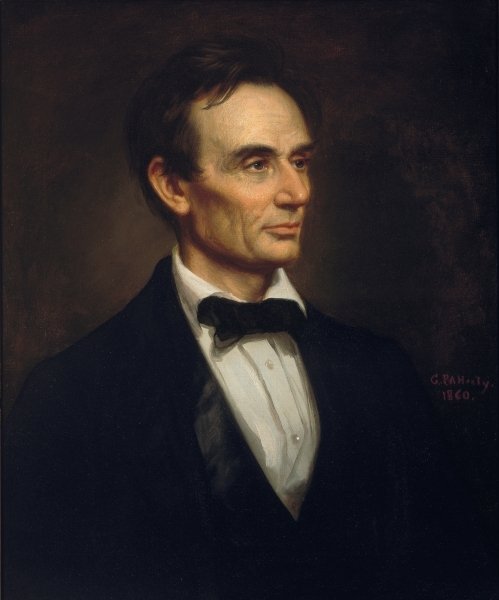 Detail of Abraham Lincoln, 1860 by George Peter Alexander Healy