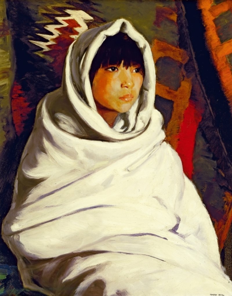 Detail of Indian Girl in a White Blanket, 1917 by Robert Cozad Henri