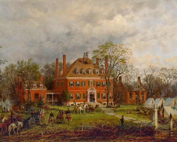 Detail of The Old Westover House, 1869 by Edward Lamson Henry