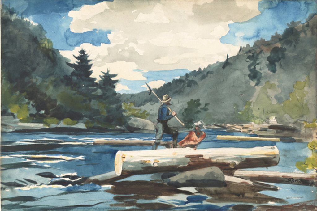 Detail of Hudson River - Logging, 1892 by Winslow Homer