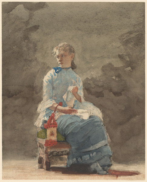 Detail of Woman Sewing, 1878-9 by Winslow Homer