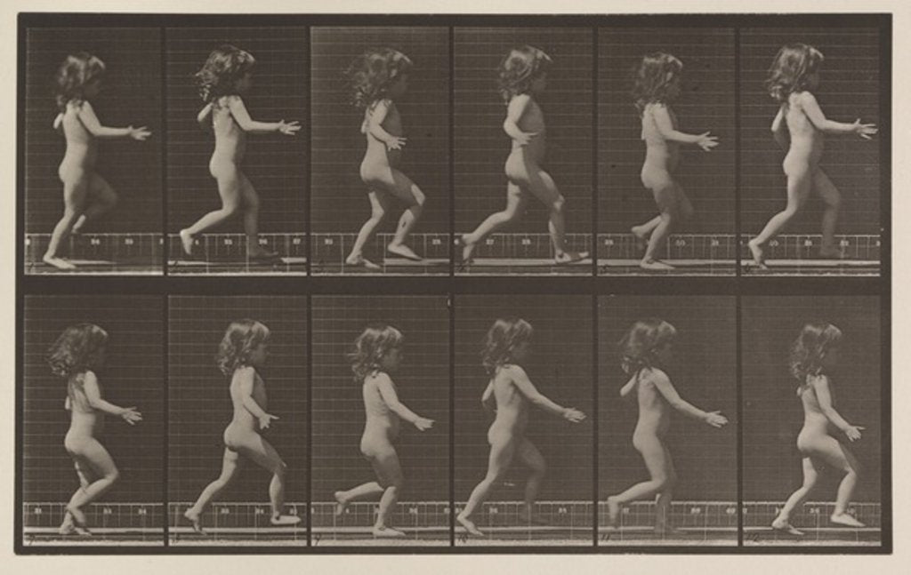 Detail of Plate Number 469. Child, running, 1887 by Eadweard Muybridge