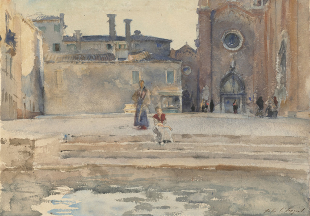 Detail of Campo dei Frari, Venice, 1880-82 by John Singer Sargent