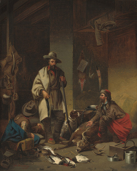 Detail of The Trapper's Cabin, 1858 by John Mix Stanley