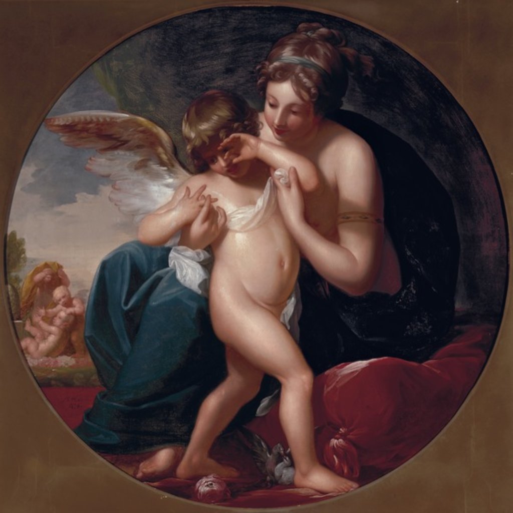 Detail of Cupid, stung by a bee, is cherished by his Mother, 1774 by Benjamin West