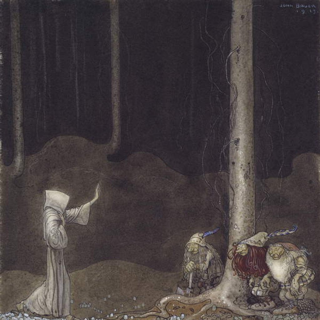 Detail of Brother St. Martin and the Three Trolls, 1913 by John Bauer