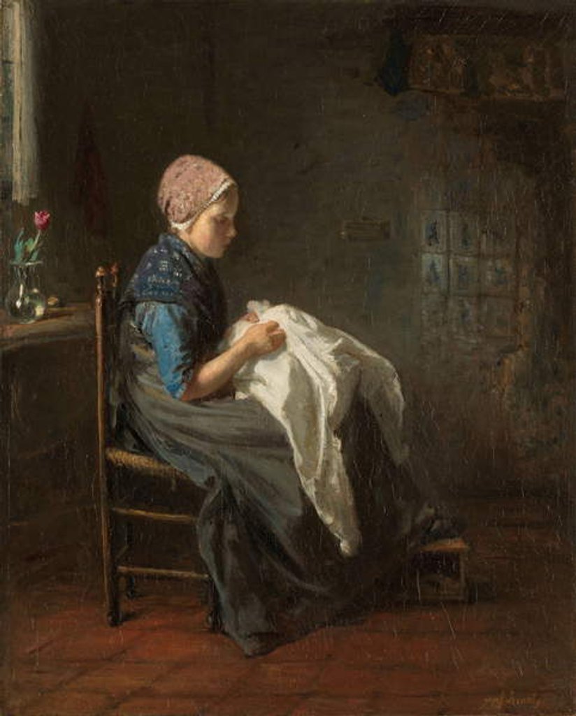 Detail of The Little Seamstress, 1850-88 by Jozef Israels