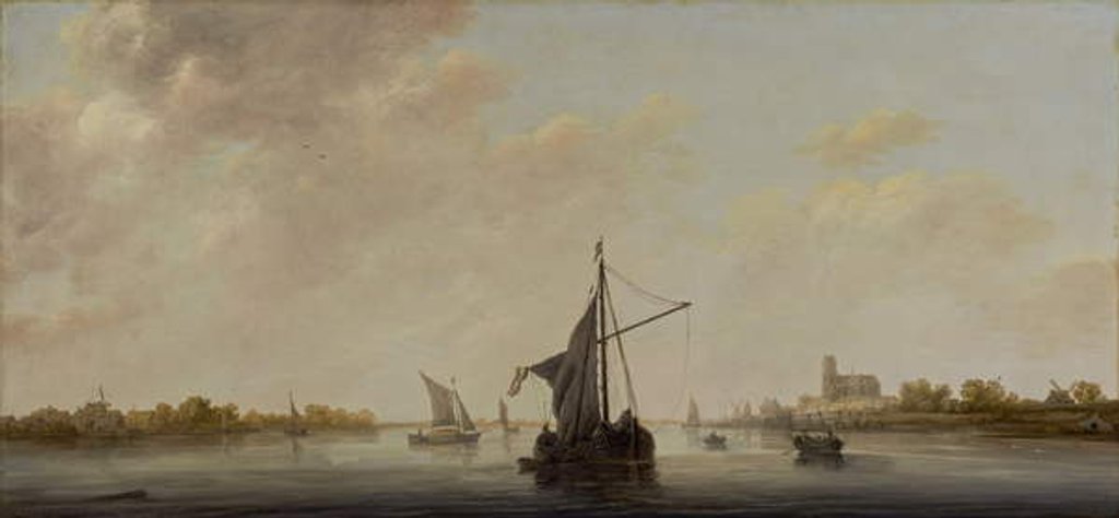 Detail of A View of the Maas at Dordrecht, c.1645-46 by Aelbert Cuyp