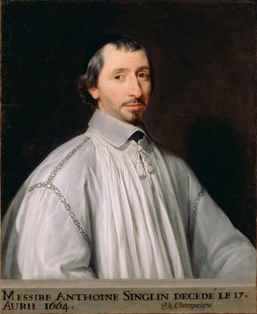 Detail of Antoine Singlin, c.1646 by Philippe de Champaigne
