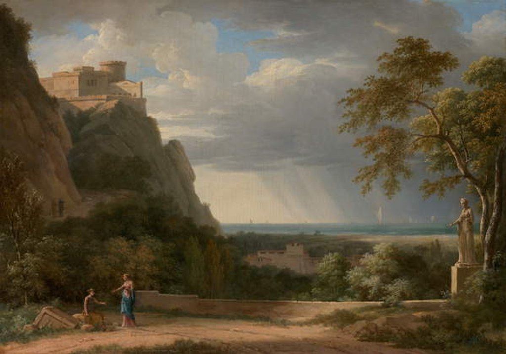 Detail of Classical Landscape with Figures and Sculpture, 1788 by Pierre Henri de Valenciennes