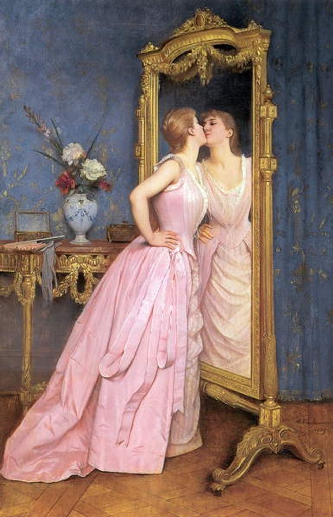 Detail of Vanity, c.1889 by Auguste Toulmouche