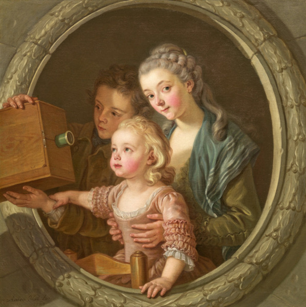 Detail of The Camera Obscura, 1764 by Charles-Amedee-Philippe van Loo