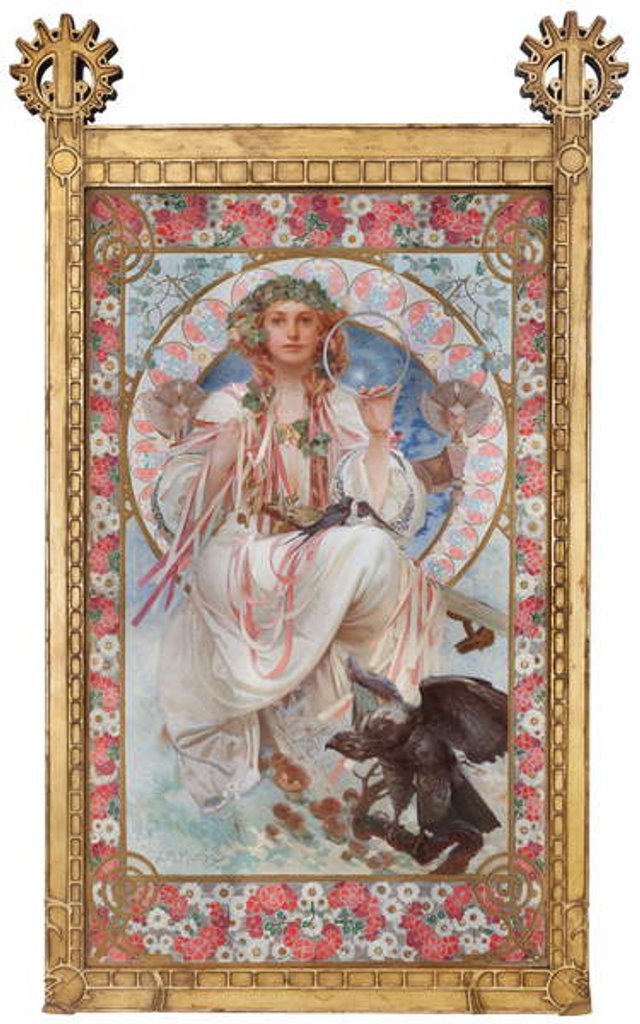 Detail of Portrait of Josephine Crane-Bradley as Slavia, 1908 by Alphonse Marie Mucha