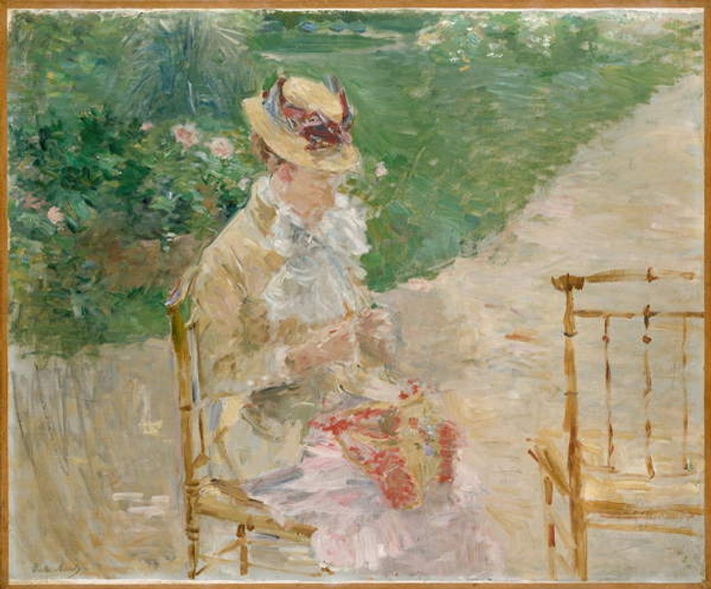 Detail of Young Woman Knitting, c.1883 by Berthe Morisot