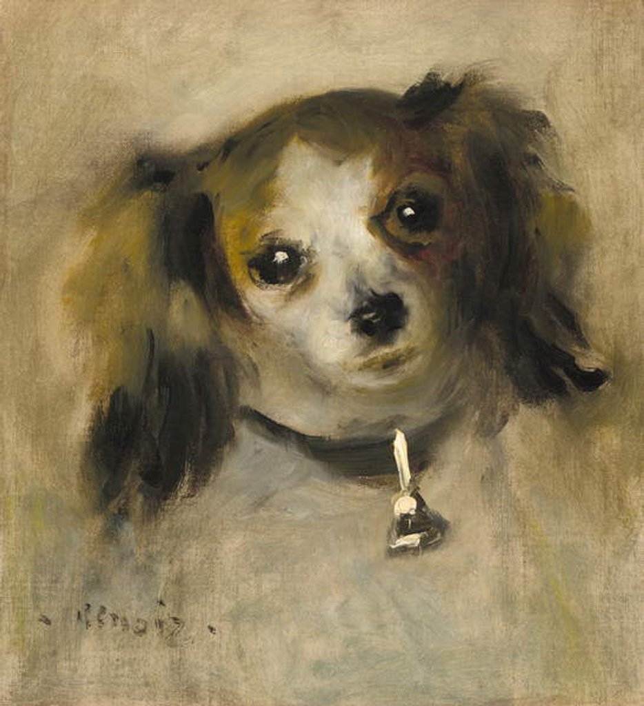 Detail of Head of a Dog, 1870 by Pierre Auguste Renoir