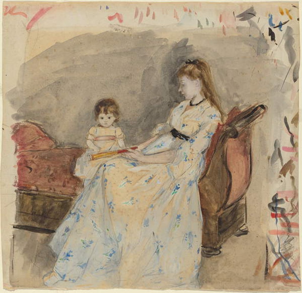Detail of The Artist's Sister, Edma, with Her Daughter, Jeanne, 1872 by Berthe Morisot