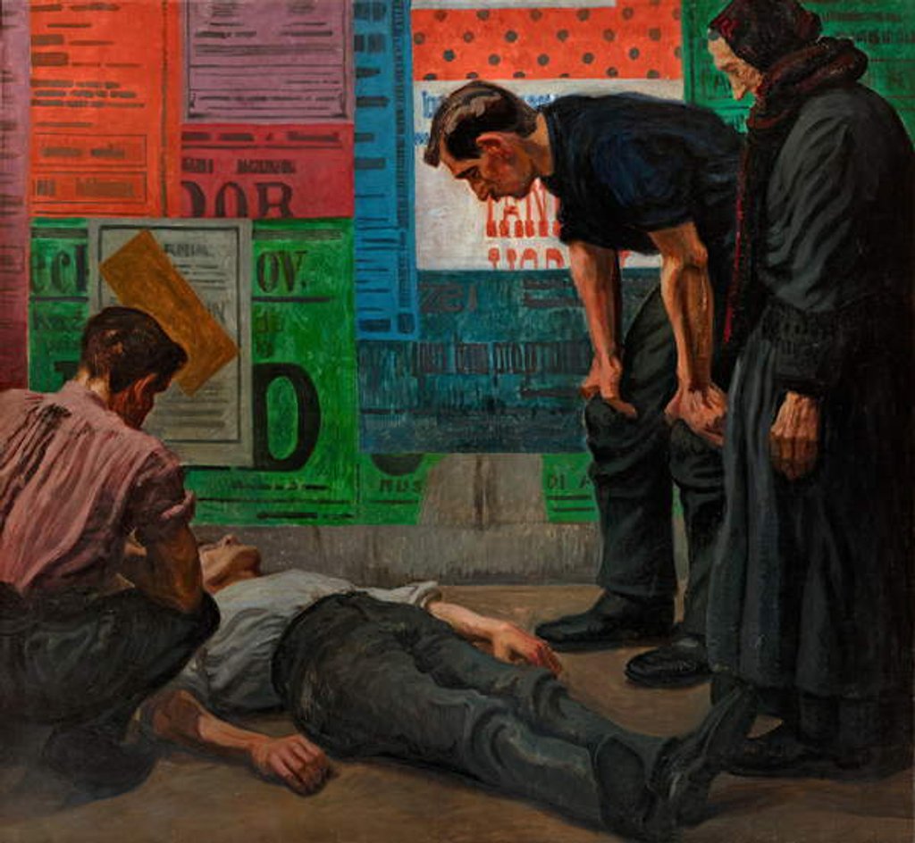 Detail of Accident on the Building Site, 1909 by Karel Myslbek