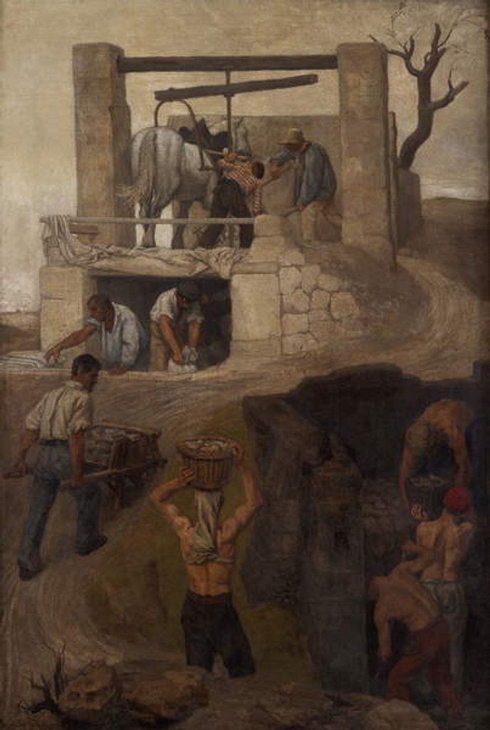 Detail of Workers at Montmartre, 1858 by Soběslav (1827-1901) Pinkas