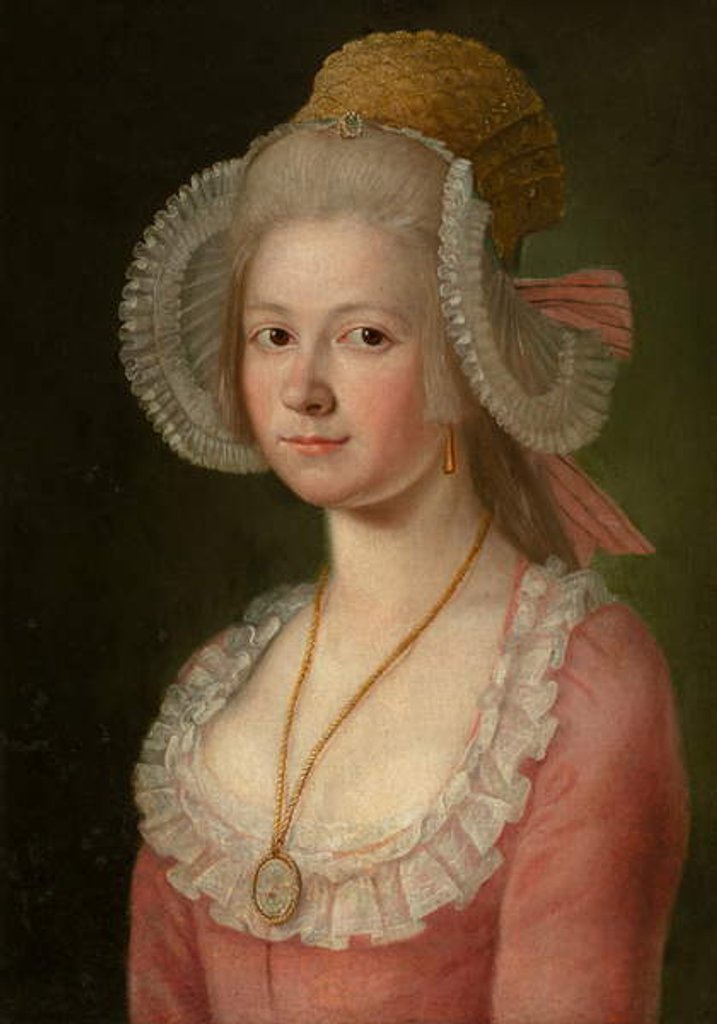 Detail of Portrait of a Lady with a Bonnet, 1785 by Jan Jahn