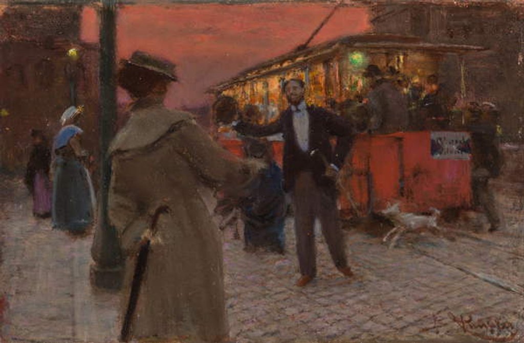 Detail of Roman Tramway, 1905 by Benes Knupfer