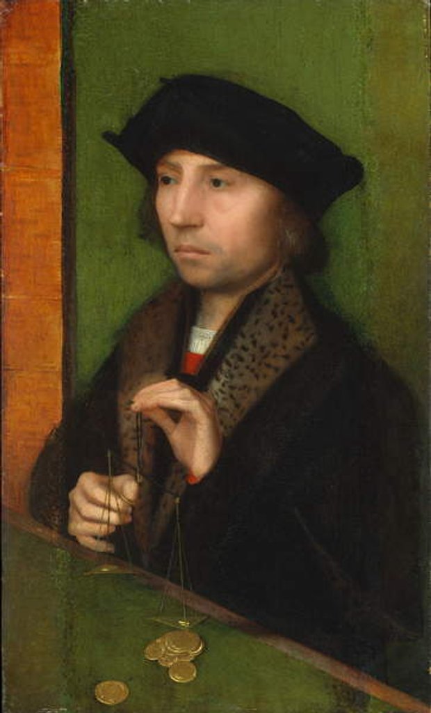 Detail of Man Weighing Gold, c.1515-20 by Adriaen Isenbrandt or Isenbrant