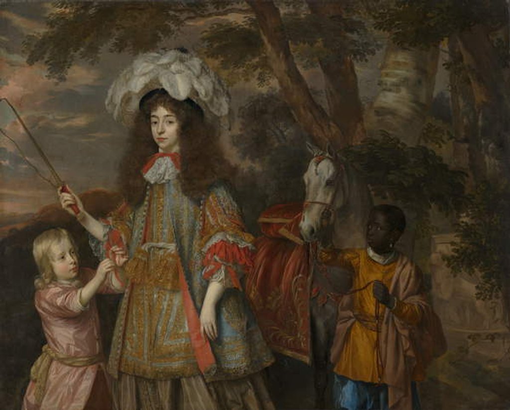 Detail of Portrait of Maria of Orange with Hendrik van Zuijlestein and a Servant, 1665 by Jan Mytens or Mijtens