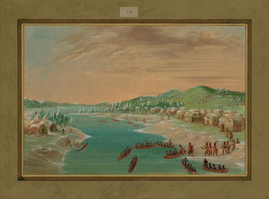 Detail of La Salle and Party Arrive at the Village of the Illinois, January 1st 1680, 1847-48 by George Catlin