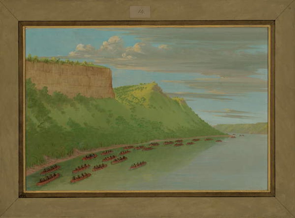 Detail of Father Hennepin and Companions Passing Lover's Leap, April 1680, 1847-48 by George Catlin