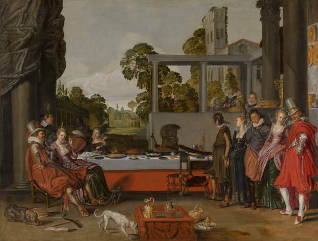 Detail of Merry Company on a Terrace, 1616-17 by Willem Pietersz Buytewech